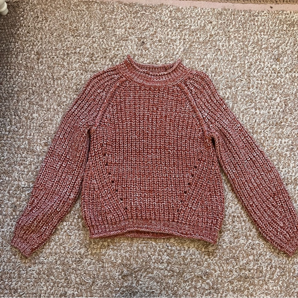 chunky knit orange sweater